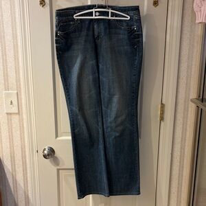 White House Black Market Women's Dark Blue Straight-Leg Jeans